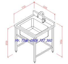 Chậu Rửa Đơn 600mm