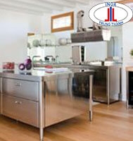 Tủ bếp inox và hệ thống bàn đảo Tủ bếp inox và hệ thống bàn đảo