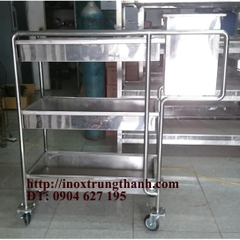 Xe đẩy inox 3 tầng