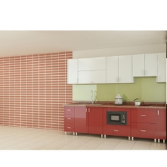 Tủ bếp inox cánh acrylic bóng gương đỏ - trắng Tủ bếp inox cánh acrylic bóng gương đỏ - trắng