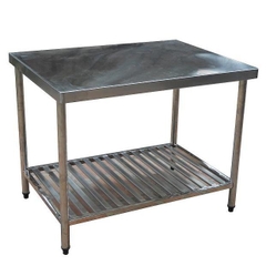 bàn inox  bên dưới có song kệ bàn inox  bên dưới có song kệ