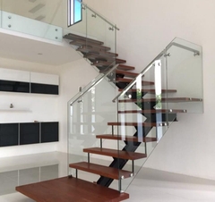 Cầu thang kính inox cao cấp thẳng Cầu thang kính inox cao cấp thẳng