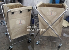 Xe đẩy inox 10 ( Xe đẩy thùng vải bạt) Xe đẩy inox 10 ( Xe đẩy thùng vải bạt)