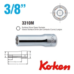Đầu khẩu dài Koken 3/8 inch 3310M