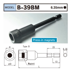 Đầu tuýp khẩu từ tính B-39BM