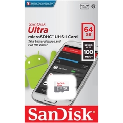 Thẻ nhớ Micro SD Sandisk Ultra 64GB 100mb/s  (Chính hãng)
