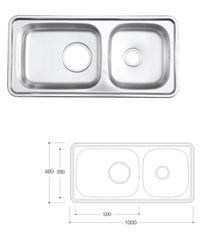 Chậu rửa chén hai hố DS 1000