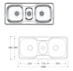 Chậu 3 hố DS 1060