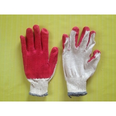 Găng tay sợi len tráng nhựa đỏ loại 2