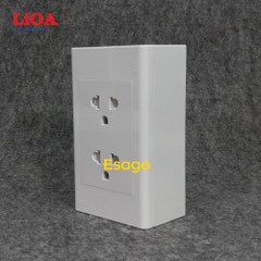 Ổ CẮM ĐÔI ĐA NĂNG CÓ NẮP CHE 16A - 250V - LC2DN