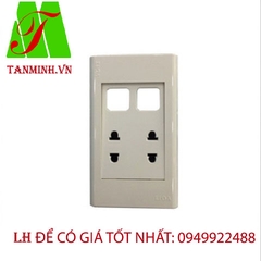 Ổ CẮM ĐÔI 2 CHẤU VỚI 2 LỖ E182U2X