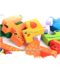 Bộ ghép hình động vật tangram - Animal building block - Loại dày đẹp