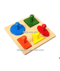 Bộ 5 hình cơ bản - loại dày - Giáo cụ Montessori 0 - 3 tuổi