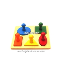 Bộ 5 hình cơ bản - loại dày - Giáo cụ Montessori 0 - 3 tuổi