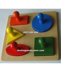 Bộ 5 hình cơ bản - loại dày - Giáo cụ Montessori 0 - 3 tuổi