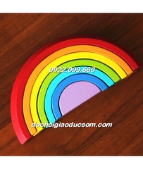Bộ xếp hình cầu vồng gỗ Sort color Rainbow