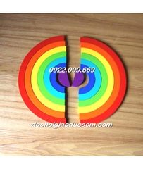Bộ xếp hình cầu vồng gỗ Sort color Rainbow