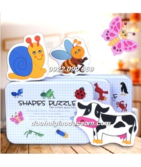 Ghép Hình 2 Mảnh-Hộp Sắt Shapes Puzzle - Hàng đẹp, giá rẻ, chất lượng