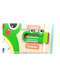 Đồng hồ kèm lịch gỗ  hình chú ếch đa chức năng - HÀNG ĐẸP giá tốt