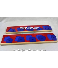 Metal insets Bộ hình học kim loại giáo cụ Montessori hàng đẹp