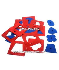 Metal insets Bộ hình học kim loại giáo cụ Montessori giá rẻ, hàng chuẩn