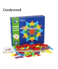 Bộ ghép hình Pattern block 130pcs gỗ cực đẹp