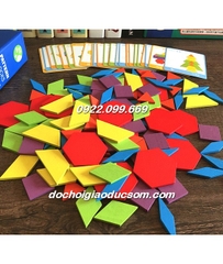 Bộ ghép hình Pattern block 130pcs gỗ cực đẹp