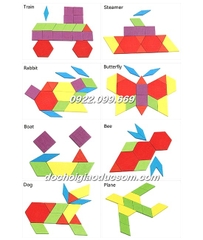 Bộ ghép hình Pattern block 130pcs gỗ cực đẹp