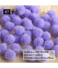 Gói pompom màu tím cỡ 2cm- túi to làm đồ hanmade, siêu đẹp