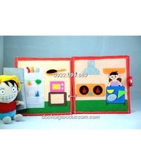 Sách vải handmade SWEET HOME QUIET BOOK phát triển kỹ năng cho bé