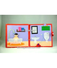 Sách vải handmade SWEET HOME QUIET BOOK phát triển kỹ năng cho bé