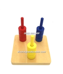 Thả khoanh tròn vào 3 trục mẫu - Giáo cụ Montessori 0-3 tuổi