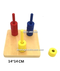 Thả khoanh tròn vào 3 trục mẫu - Giáo cụ Montessori 0-3 tuổi