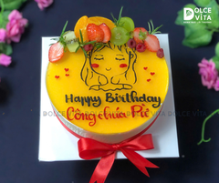 008 (10) - Bánh mousse chanh dây (Passion) vẽ hình cô gái