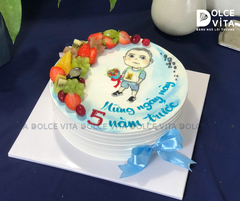 616 (60) Bánh vẽ chibi chàng trai cầm hoa