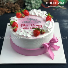 008 Bánh kem mứt trái cây trang trí hoa tông tím (S20/40/60/80)