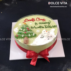 N009 Christmas cake - Bánh Noel/giáng sinh Matcha Yogurt Mousse