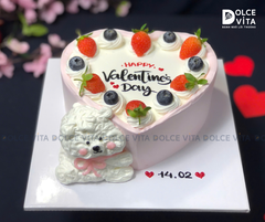 1058 (30) Bánh hình trái tim trang trí gấu