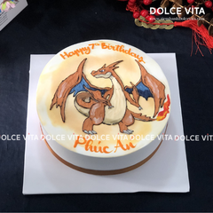 166 (80) Bánh vẽ hình rồng phun lửa cho sinh nhật bé