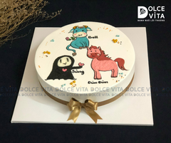 924 (120) Bánh vẽ vô diện - trâu - ngựa