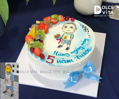 616 (60) Bánh vẽ chibi chàng trai cầm hoa
