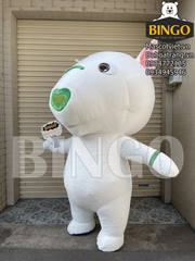 Mascot hơi chó trắng