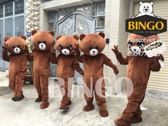 Mascot Gấu Brown Lấy Mặt Vui