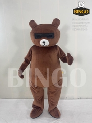 Mascot gấu đeo kính