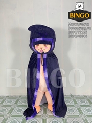 Mascot mèo áo choàng