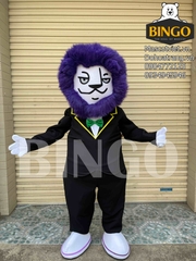 Mascot sư tử tím Leo bank