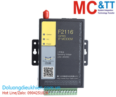 F2116: GPRS IP MODEM (GPRS DTU) 2 cổng RS-232 + 1 cổng RS-485 + 1 AI + 2 DIO