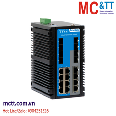 Switch công nghiệp quản lý Layer 3 với 8 cổng Gigabit Ethernet + 4 cổng quang 10Gb SFP + 8 cổng quang Gigabit SFP 3Onedata ICS6420-8GT8GS4XS-2P48