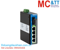 Switch công nghiệp 4 cổng PoE Gigabit Ethernet + 1 cổng Gigabit Quang (2 sợi quang, Single Mode, SC, 20KM) 3Onedata IPS2000G-1GF-S-SC-20KM-4GPOE