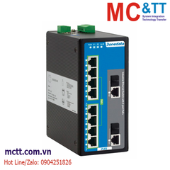 Switch công nghiệp quản lý 8 cổng PoE Ethernet + 2 cổng combo Gigabit 3Onedata IPS7110-2GC-8POE